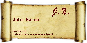 Jahn Norma névjegykártya